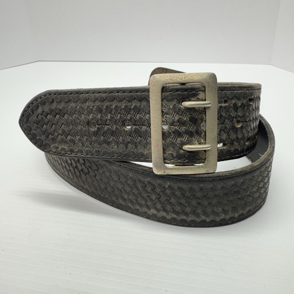 Bianchi B8 Basketweave Duty Belt Black Leather Size 34 Police Security Western